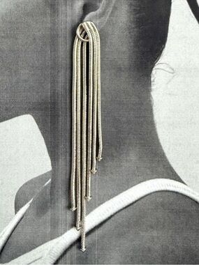 Y2K BCBGeneration silver chain fringe dangle earrings